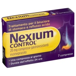 Nexium
control
20 mg compresse gastroresistenti
esomeprazolo
trattamento per il bruciore di stomaco e reflusso acido.