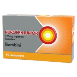 Nurofenjunior
125 mg supposte
bambini
ibuprofene
scatola da 10 supposte