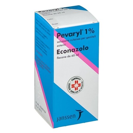 Pevaryl
1% soluzione cutanea genitali esterni
econazolo
flaconcino da 60 ml