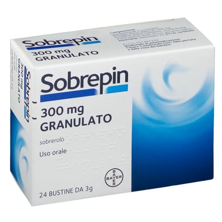 Sobrepin
300 mg granulato
sobrerolo
uso orale
scatola da 24 bustine