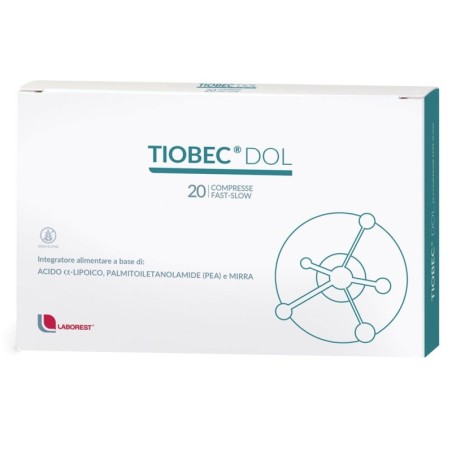 Tiobec Dol
Integratore alimentare a base di Acido α-Lipoico, Palmitoiletanolamide (PEA) e Mirra