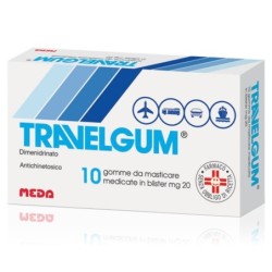 Travelgum
20 mg gomme da masticare medicate
dimenidrinato
scatola da 10 gomme masticabili
