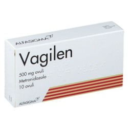 Vagilen
500 mg ovuli
metronidazolo
scatola da 10 ovuli vaginali