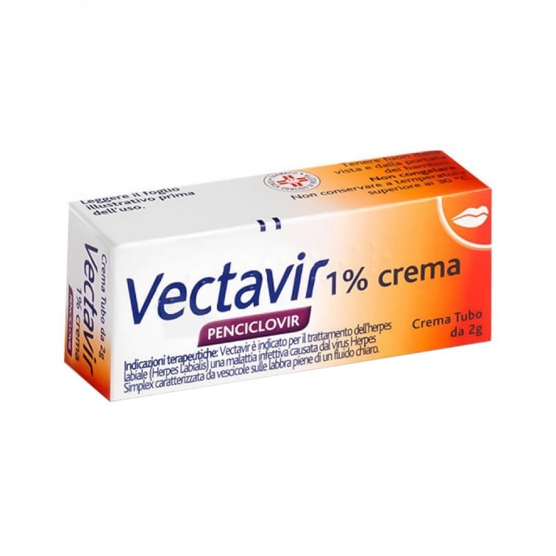 Vectavir
1% crema
penciclovir
E' indicato per il trattamento dell'herpes labiale (herpes labialis)