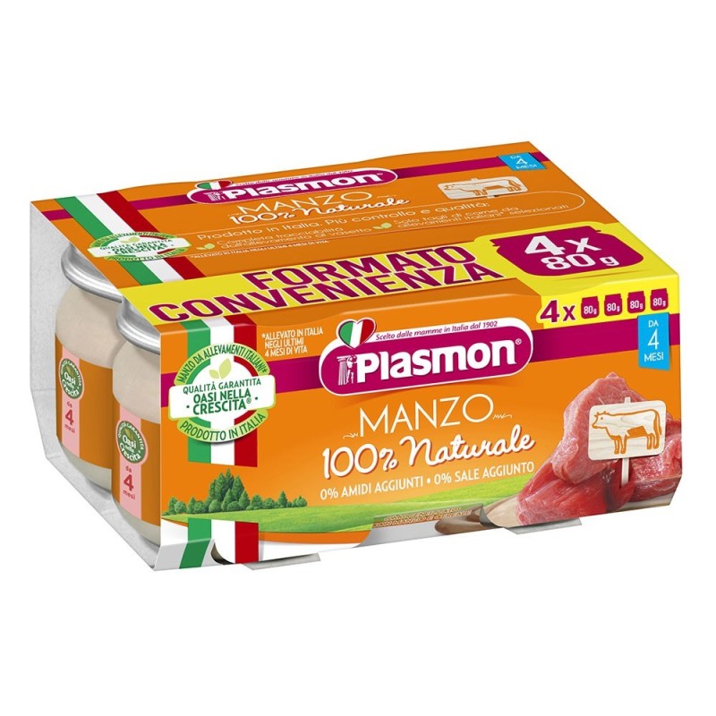 Plasmon Ternera Homogeneizada 4 meses+ 4x80 g