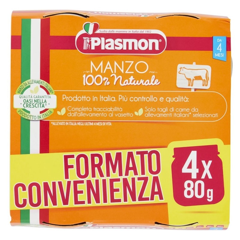 Plasmon Omogeneizzato Agnello 4 X 80 G - Para-Farmacia Bosciaclub