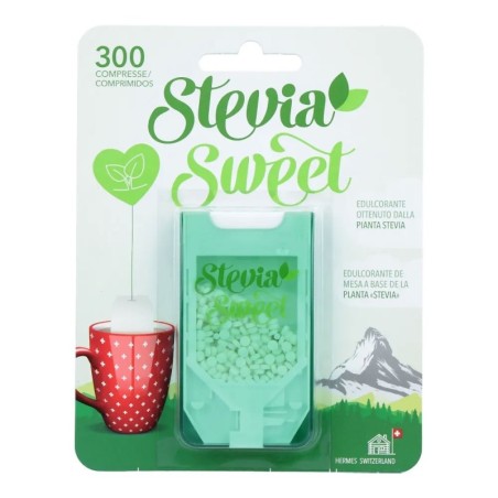 Stevia sweet
edulcorante ottenuto dalla pianta stevia
confezione da 300 compresse