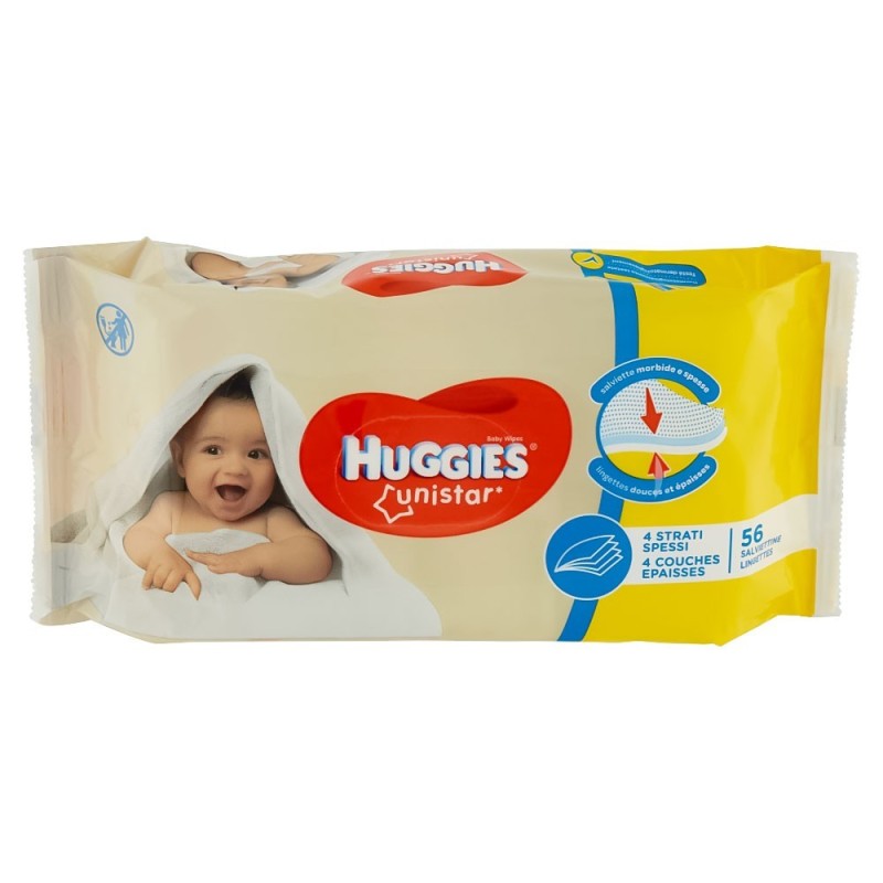 Pack de 10 - Huggies - NATURAL CARE - Lingette bébé x 56