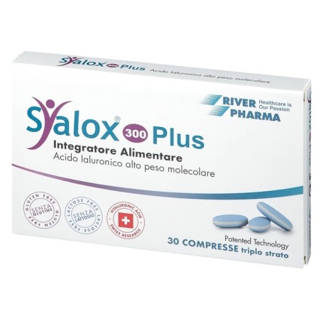 Syalox 300 plus
Integratore alimentare
acido ialuronico alto peso molecolare
senza glutine | senza lattosio