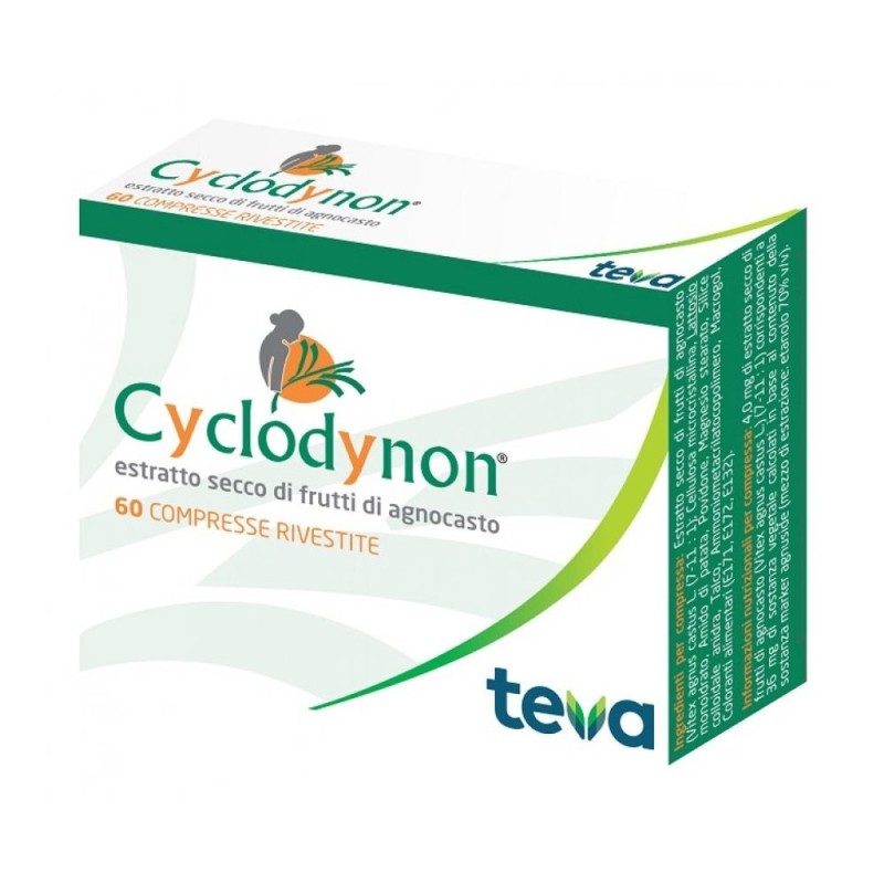 Cyclodynon
estratto secco di frutti di agnocasto
scatola da 60 compresse rivestite