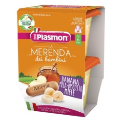 Plasmon La Merenda bambini Banana Mela Biscotto Miele Confezione 2 vasetti da 120 g