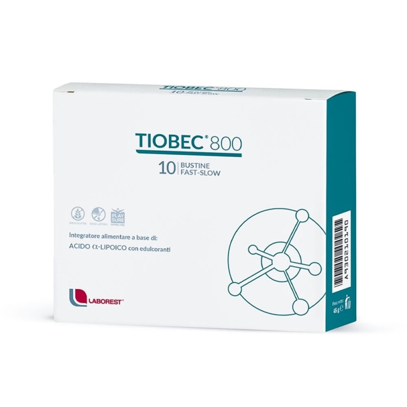 Tiobec 800
Integratore alimentare a base di Acido α-Lipoico
senza glutine, senza lattosio, con edulcoranti