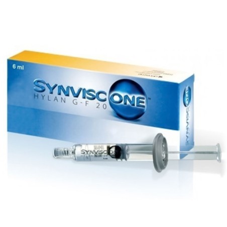 Synvisc one
hylan G-F 20
siringa di vetro da 10 ml preriempita con 6 ml