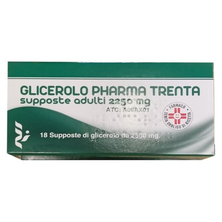 Supposte di glicerolo
2250 mg per adulti
scatola da 18 supposte