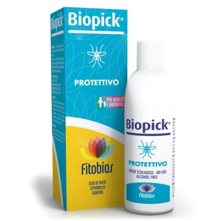 Biopick
protettivo
Spray naturale, Dissuasore per gli insetti
per adulto e bambino