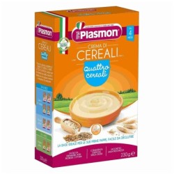Plasmon
Crema di cereali
quattro cereali
la base ideale per le sue prime pappe, facile da deglutire
4 mesi+