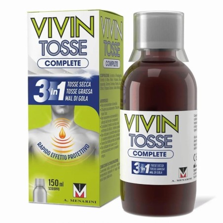 Vivin
tosse complete
3in1 tosse secca, tosse grassa, mal di gola
rapido effetto protettivo