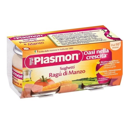 Plasmon
Sughetto
Ragù manzo
10 mesi+
Confezione 2 vasetti da 80g