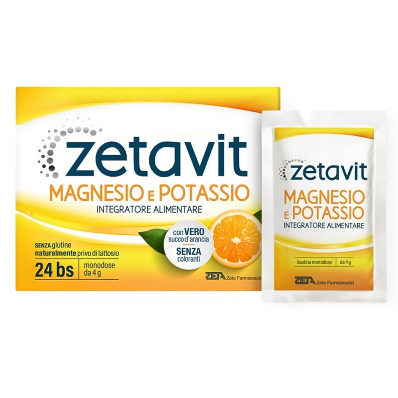 Zetavit
Magnesio e Potassio
Integratore alimentare
con vero succo d'arancia, senza coloranti