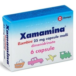 Xamamina
bambini 25 mg capsule molli
utile nella prevenzione dei malesseri causati da mal di mare, d'aereo, d'auto e di treno.