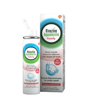 Rinazina aquamarina family spray nasale isotonico delicato con acqua di mare 0+ mesi