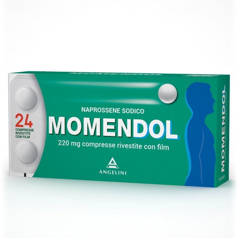 Momendol
220 mg compresse rivestite con film
naprossene sodico
scatola da 24 compresse rivestite con film