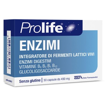 Prolife
enzimi
Integratore alimentare di fermenti lattici vivi
Enzimi digestivi, Vitamine B6 B2 B1 B12 - glucoligosaccaride