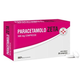 Paracetamolo ZETA
500 mg compresse
uso orale
scatola da 20 compresse