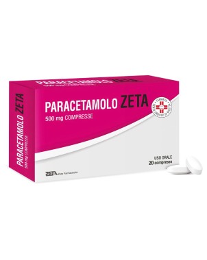 Paracetamolo ZETA
500 mg compresse
uso orale
scatola da 20 compresse