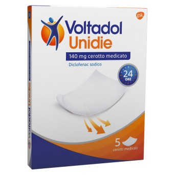 Voltadol
Unidie
140 mg cerotto medicato
diclofenac sodico
24 ore
confezione da 5 cerotti medicati