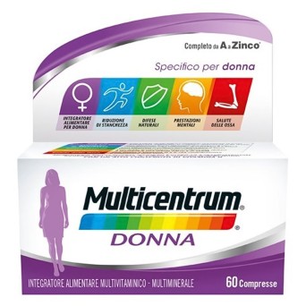 Multicentrum
Donna
Integratore alimentare multivitaminico - multiminerale
completo da A a Zinco
specifico per donna