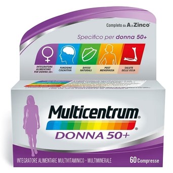Multicentrum
Donna 50+
Integratore alimentare multivitaminico - multiminerale
completo da A a Zinco
Specifico per donna 50+
