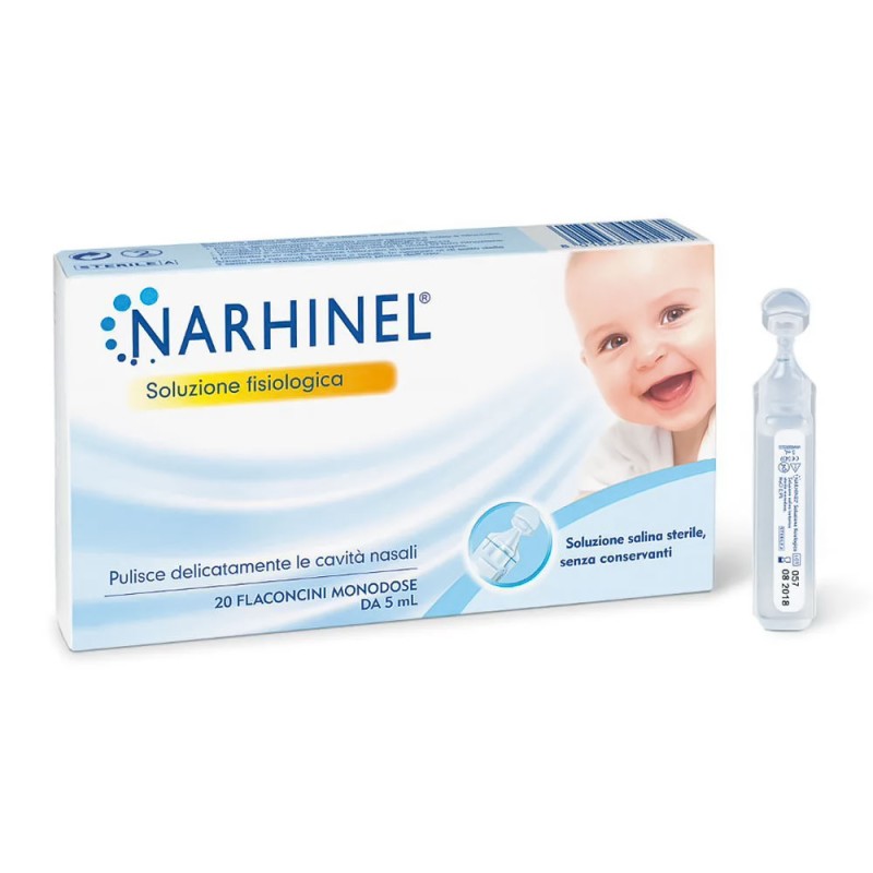 Narhinel
soluzione fisiologica
pulisci delicatamente le cavità nasali