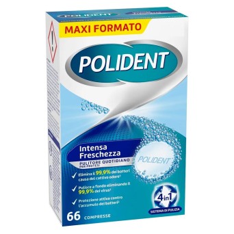 Polident limpiador de dentaduras frescura intensa 66 comprimidos