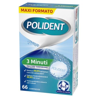 Polident nettoyant pour dentier 3 minutes 66 comprimés