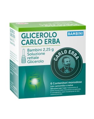 Glicerolo
Carlo Erba
bambini 2,25 g soluzione rettale
trattamento di breve durata della stitichezza occasionale.