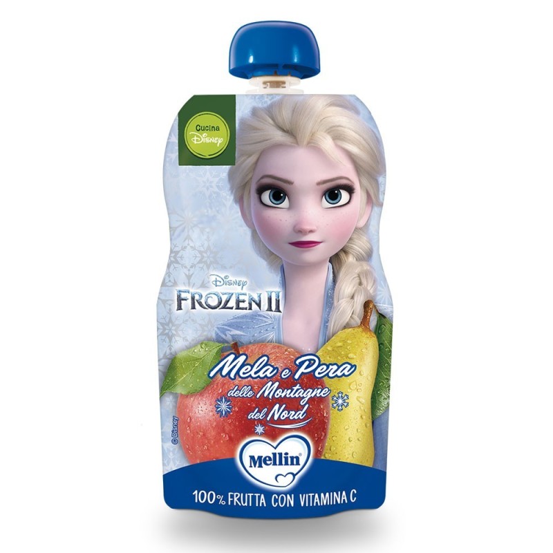 Mellin
Disney frozen II
Mela e pera
100% frutta con vitamina C
Confezione da 110 g