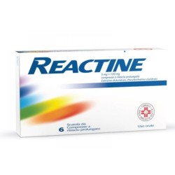 Reactine
5 mg + 120 mg compresse rilascio prolungato
Cetirizina dicloridrato, pseudoefedrina cloridrato.