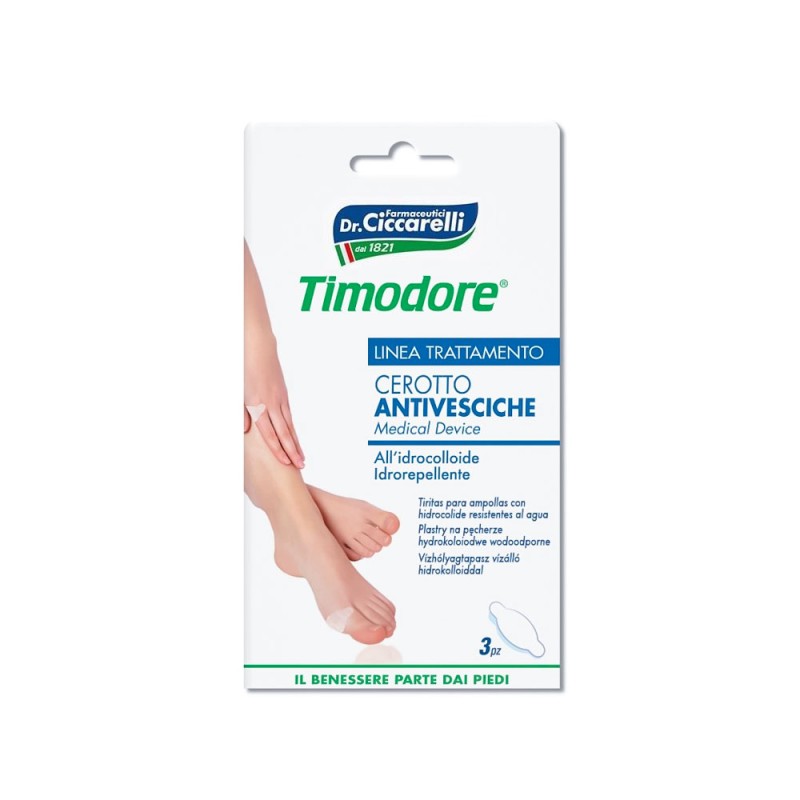 Timodore
Cerotto Antivesciche
all'idrocolloide idrorepellente
confezione da 3 pezzi