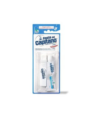 Pasta del Capitano
Kit Viaggio
spazzolino con setole medie
dentifricio protezione placca e carie