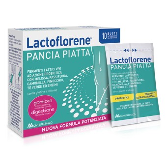 Lactoflorene
Pancia Piatta
Fermenti lattici vivi ad azione probiotica con melissa, passiflora, camomilla, finocchio ed enzimi