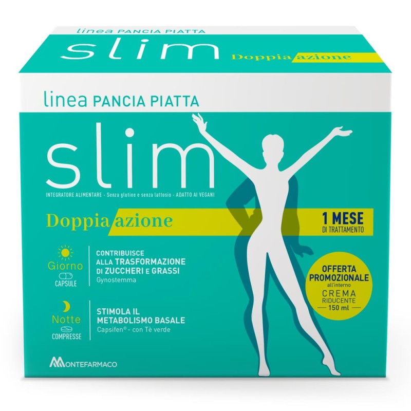 Pancia Piatta
slim
Doppia azione
contribuisce alla trasformazione di zuccheri e grassi
stimola il metabolismo basale