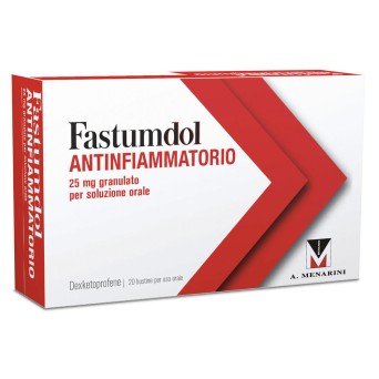 Fastumdol
Antinfiammatorio
25 mg granulato
per soluzione orale
scatola da 20 bustine