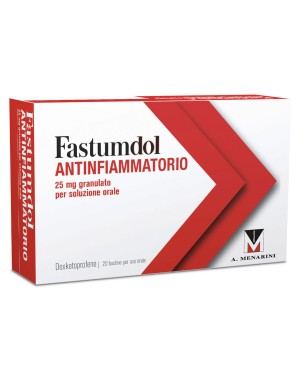 Fastumdol
Antinfiammatorio
25 mg granulato
per soluzione orale
scatola da 20 bustine