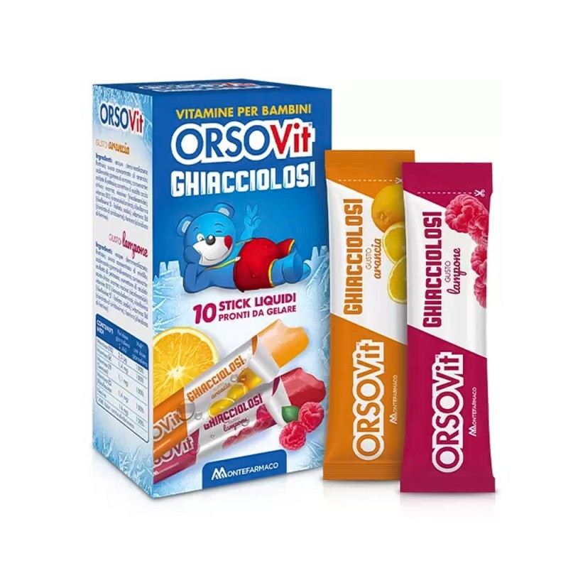 Orsovit
ghiacciolosi
vitamine per bambini
confezione da 10 stick liquidi pronti da gelare