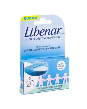 Libenar
filtri aspiratore monouso
utilizzare con libenar aspiratore nasale soft
da zero mesi
igienico facile da usare