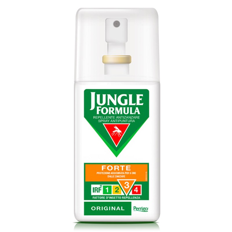 Jungle Formula
forte
repellente antizanzare spray antipuntura
protezione assicurata per 6 ore dalle zanzare