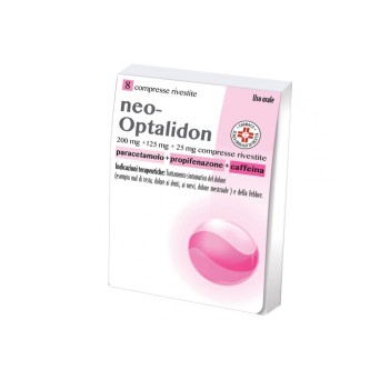 neo-Optalidon
200 mg + 125 mg + 25 mg compresse rivestite
paracetamolo + propifenazone + caffeina