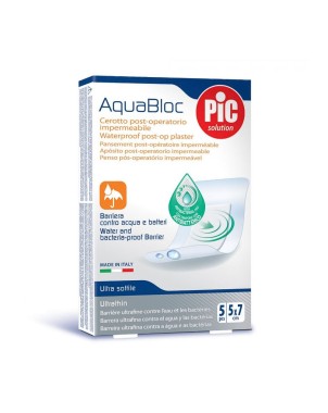 PiC solution
AquaBloc
Cerotto post operatorio impermeabile
barriera contro acqua e batteri