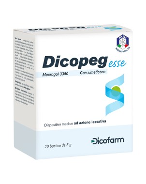 Dicopeg esse Macrogol 3350 con simeticone Prodotto ad azione lassativa Confezione da 20 bustine 5 g